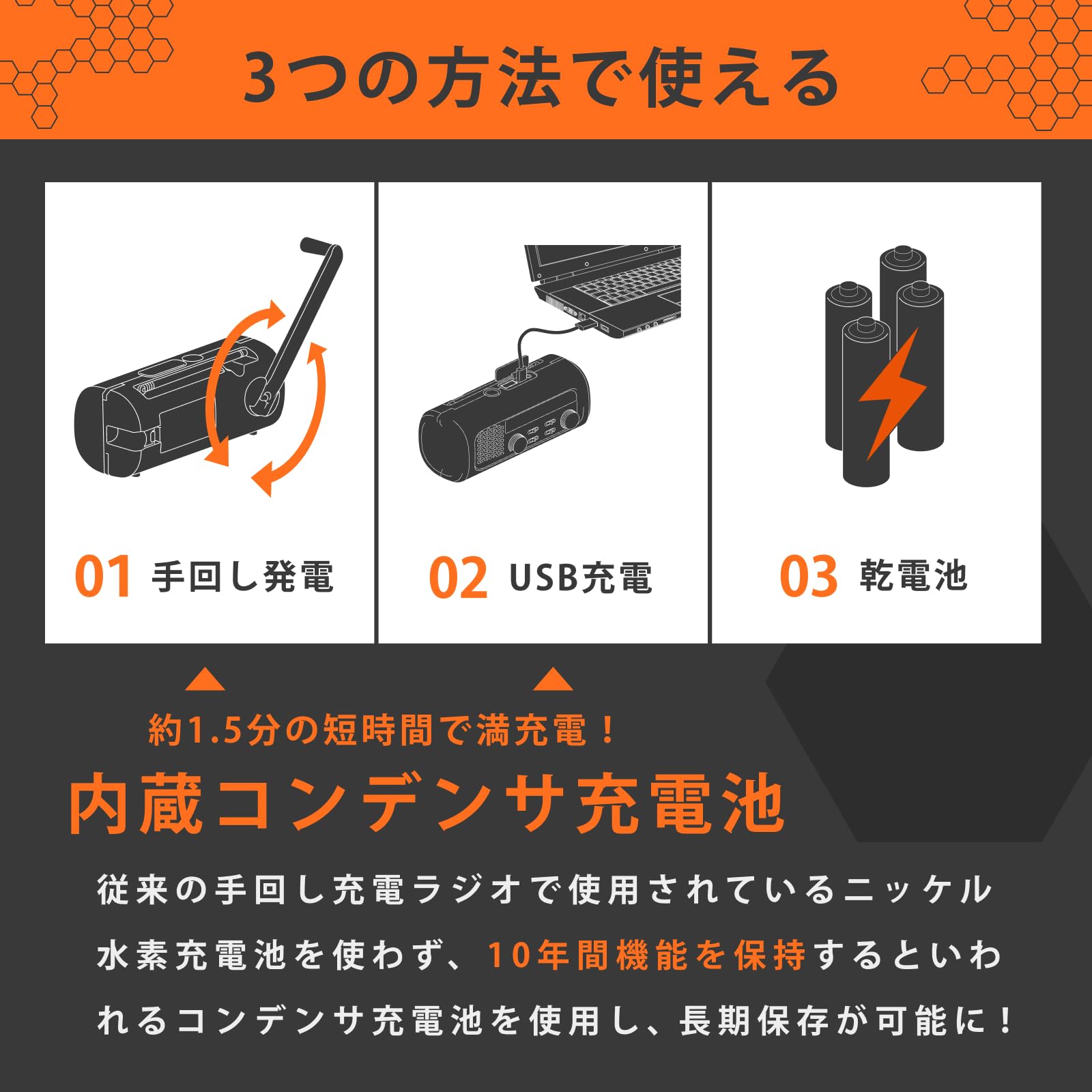 未使用　ドリテック　dretec 充電テレビラジオ　PR-401 防災用品 Amazon.co.jp: ドリテック(dretec) 10年保管できる防災ラジオライト