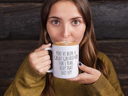 Miniatura 10 de 1 Año Aniversario Novia Taza Regalo Divertido Para Novia Primera Relación De Citas Pareja Juntos Café Taza De Té 15 oz