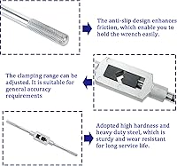 Vista 3 de Bitray Llave de grifo ajustable M6-M20 Escariador Acero Ajustable Llave de mano Herramienta de mano 1/4 pulgadas-3/4 pulgadas Grifos de mano titular