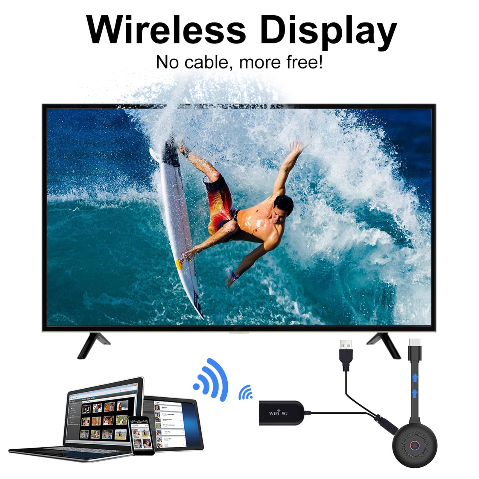 Wireless HDMI Display Dongle Adapter Dispositivo di streaming con interfaccia multimediale HD per monitor proiettore