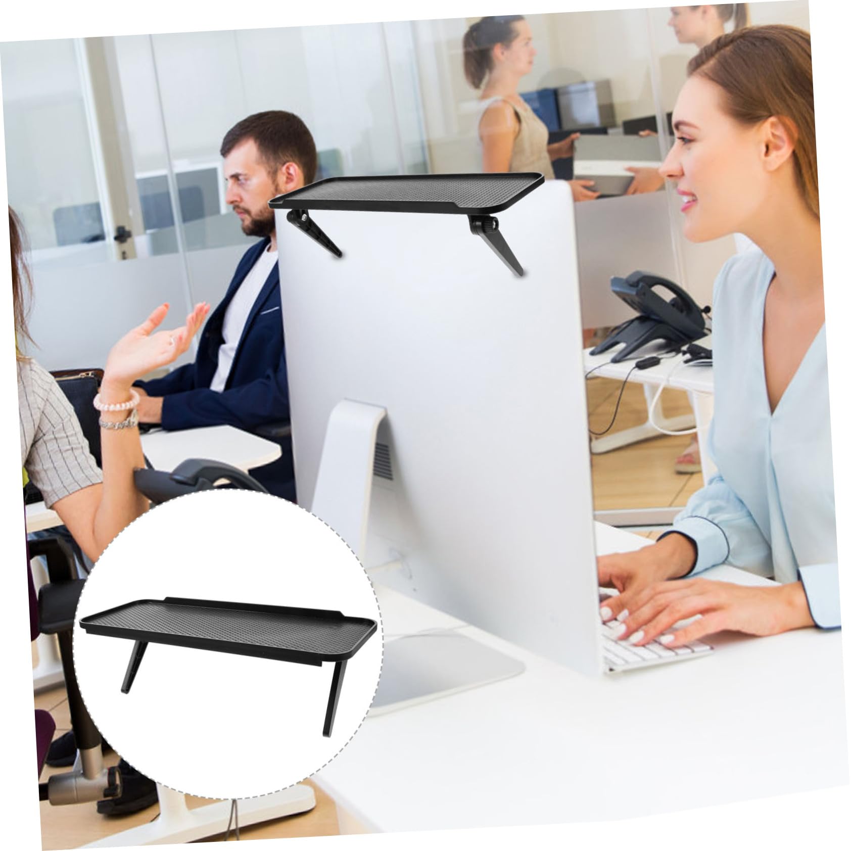 VILLCASE Foldable Screen Shelf Organizer Storage Rack for Tv Computer Monitors Durable Minimalist Design for Cable Boxes Accessories Easy Install