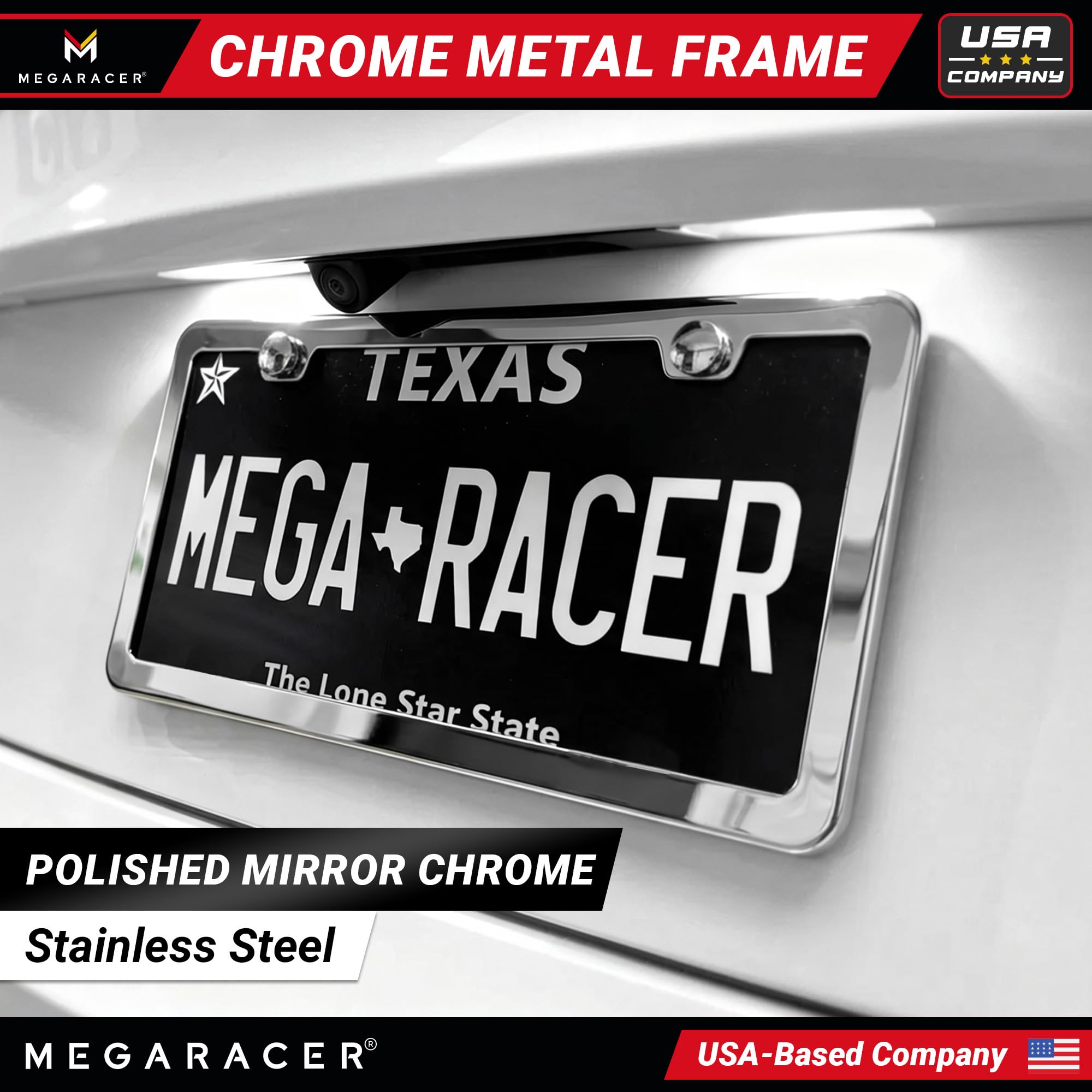 Amazon.com: Polished Mirror Chrome Silver Thin License Plate