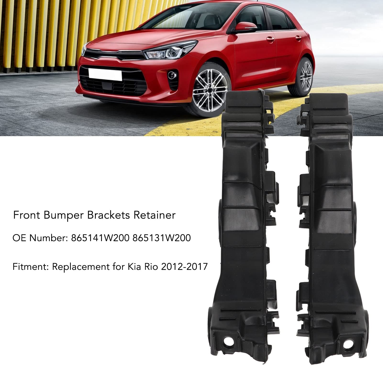 Staffe per paraurti anteriore, 2 pezzi Staffa per paraurti anteriore destra sinistra Staffa di ricambio per staffa per paraurti anteriore sinistro 865141W200 per Kia Rio