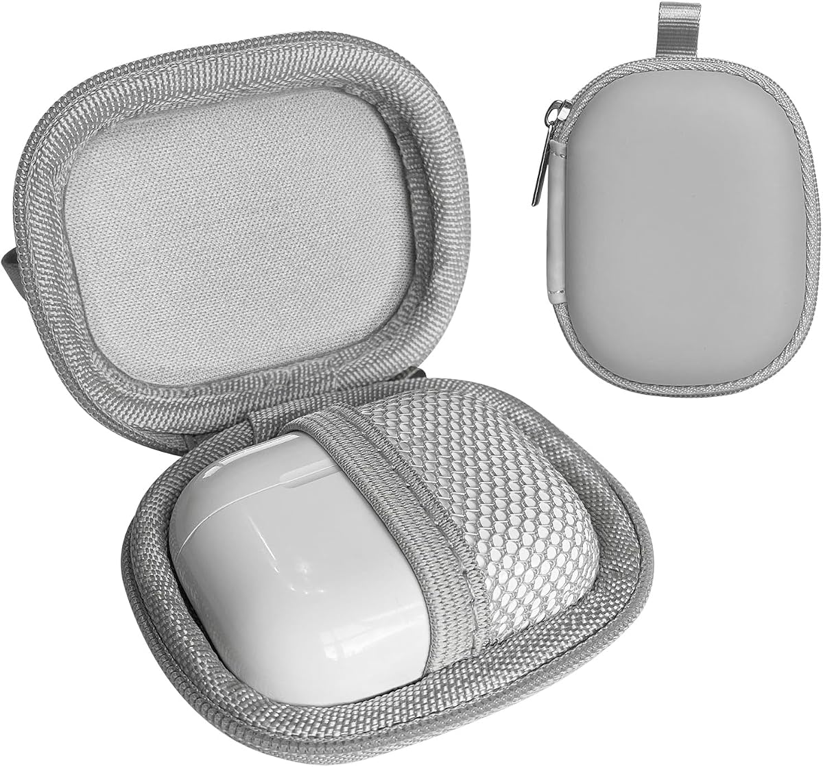 Earbud Case, Earphone Case Hard Earbud Holder Cell Phone Accessories Organizer for Earbuds, SD Memory Card (Grey)