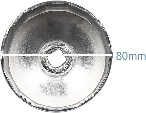 Miniatura 4 de uxcell Acero 3.110-3.150 in 15 Flautas Llave de filtro de aceite Llave de tapa de filtro de aceite Llave de enchufe Herramienta de extracción de