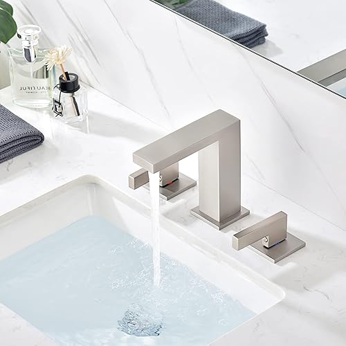 Miniatura 10 de sumerain Grifo de baño generalizado de 8 pulgadas, grifo de lavabo de baño negro, grifo de baño de 3 agujeros