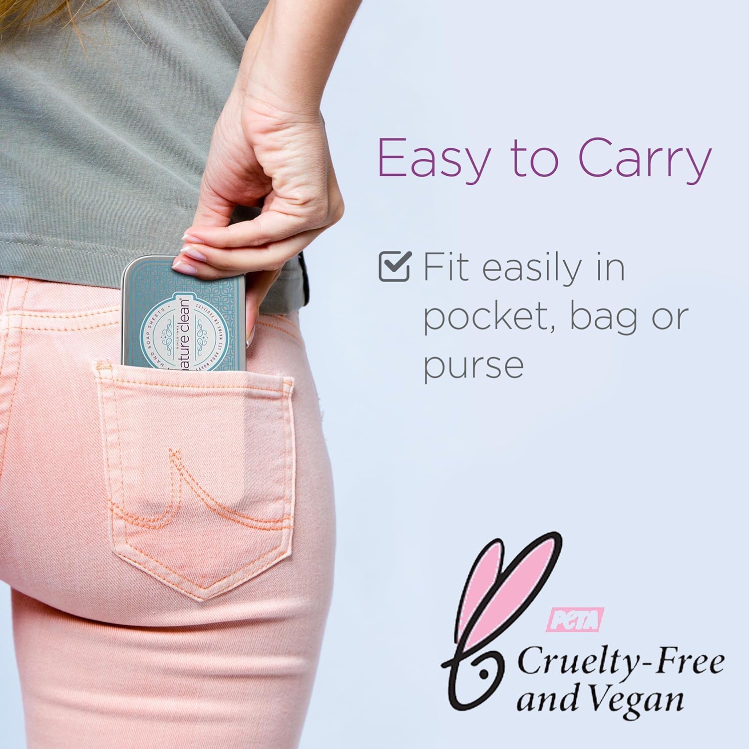 Nature Clean Travel Hand Soap Sheets - Non-Toxic, Hypoallergenic, Completely Dissolvable, Ideal for Home School Traveling Camping and more 80 Count (Pack of 12)