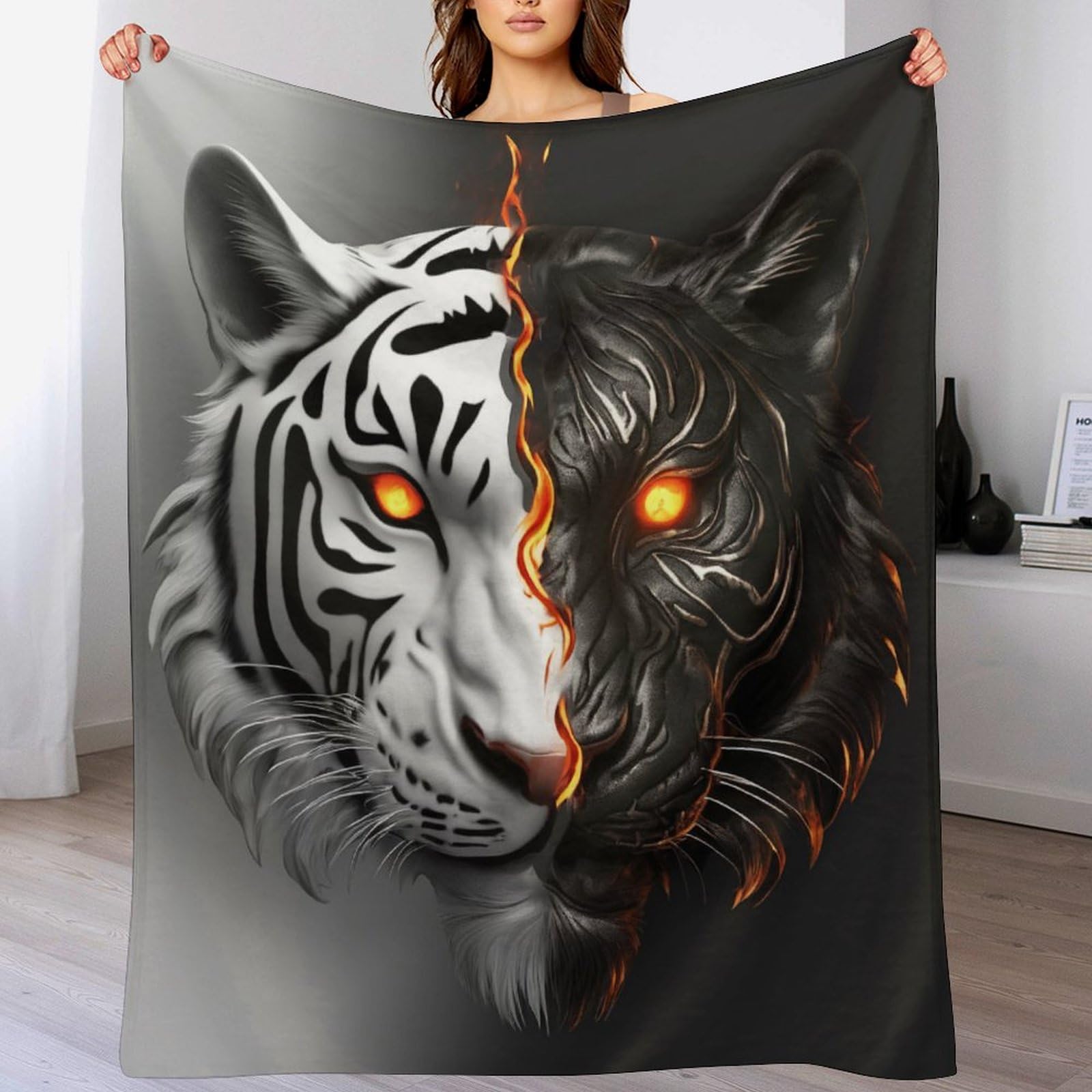 Couvertures polaires yin yang tigre pour des soirées canapé cocooning
