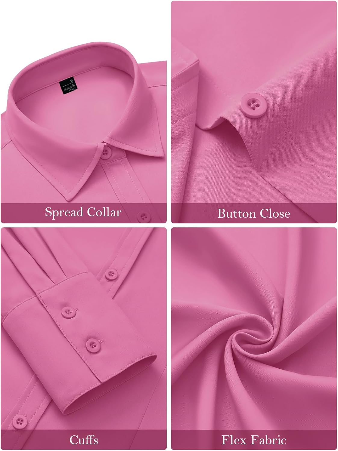 Mutitop Button Down Shirts for Women Long Sleeve Dress Shirts Wrinkle Free Collared Work Office Solid Blouses Corset Tops - Image 3