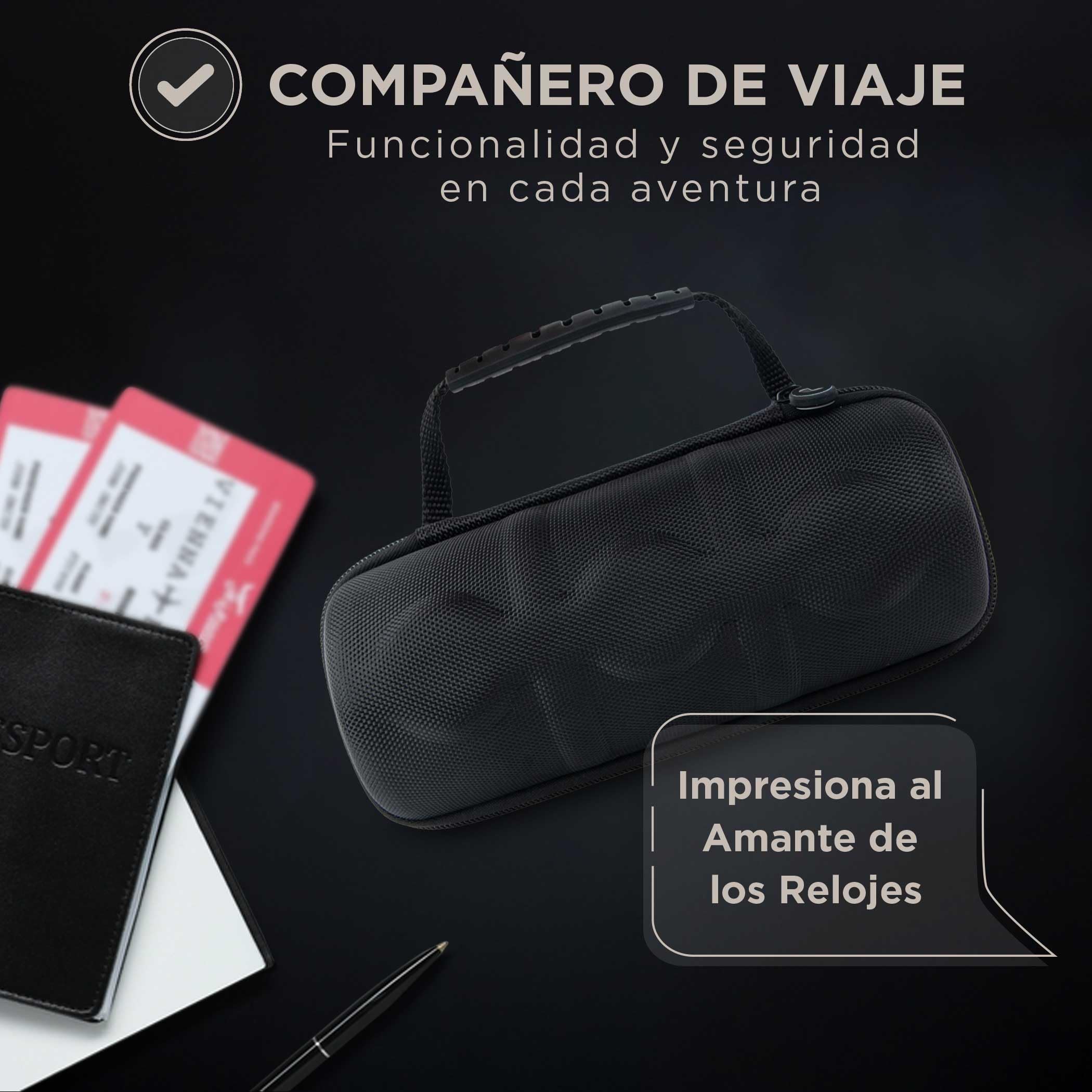 Estuche para Relojes - Caja Relojes Organizador - Watch Case de Viaje Acolchado- Porta Relojes Hombre - Estuche Relojes Elegante y Funcional - Relojero Semirigido – Caja Para Relojes Ligera