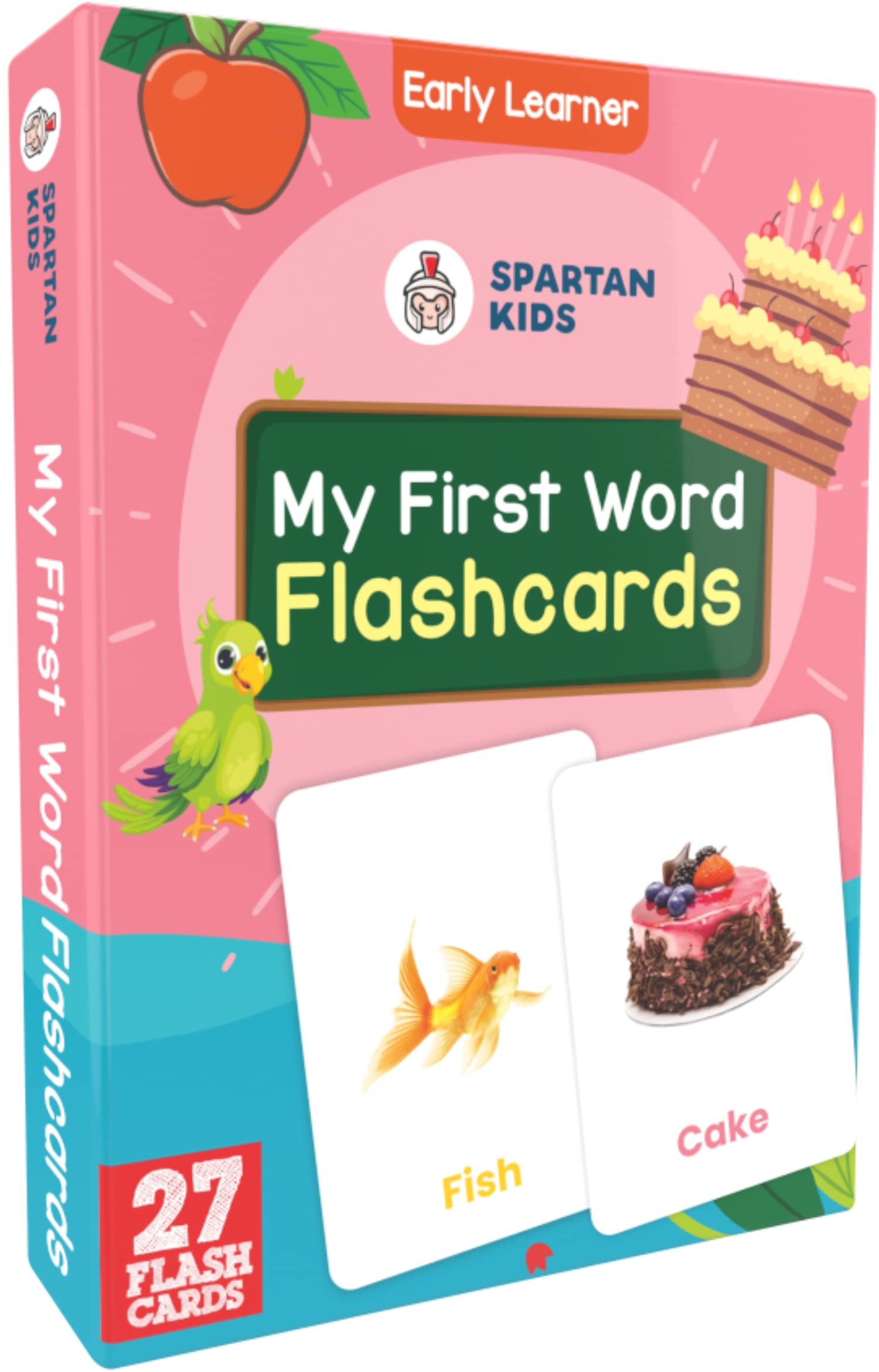 SPARTAN KIDS My First Word Flash Cards for Kids | 27 Early Learning Flash Cards Easy & Fun Way of Learning 1 Year to 6 Years Babies, for Language_Skills