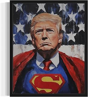 Donald Trump Superhero President Wall Art Print Poster, Official Presidential Portrait Artwork Decor Gallery Collection, Painting Vintage Art Decor 85 (Donald Trump Superhero, 8 x 10 inches, Unframed)