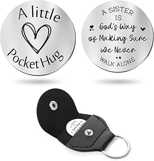 Sureio Pocket Hug Token Gift Long Distance Relationship Keepsake Inspirational Gift with Keychain