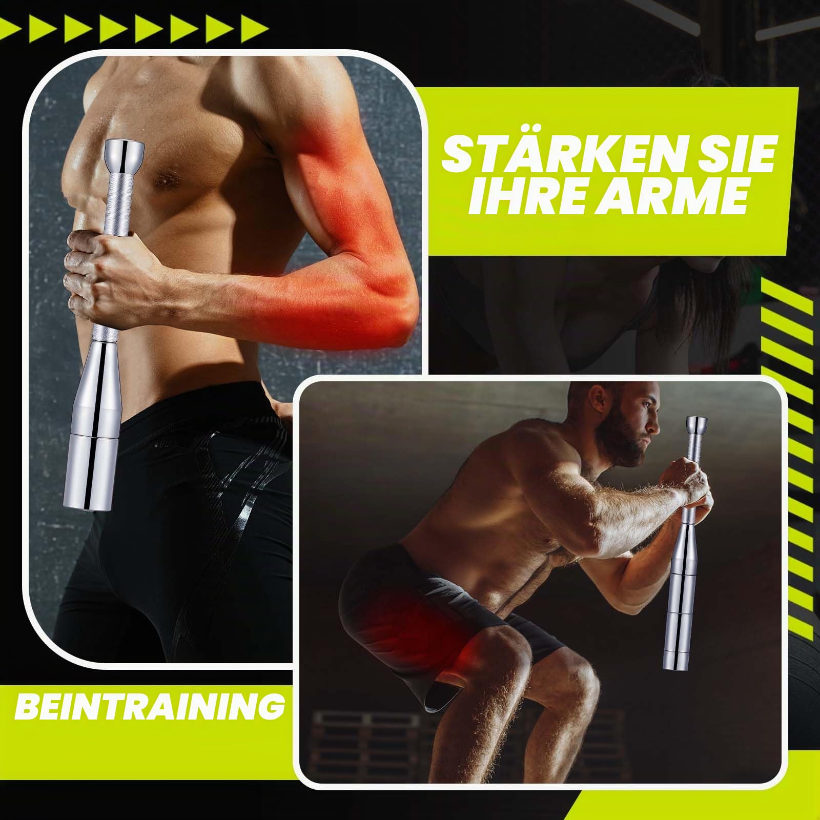 MorningRo Einstellbarer Macebell Indian Club für Krafttraining, Steel Indian Club für den ganzen Körper, Aerobic Fitnessgeräte für Männer Frauen
