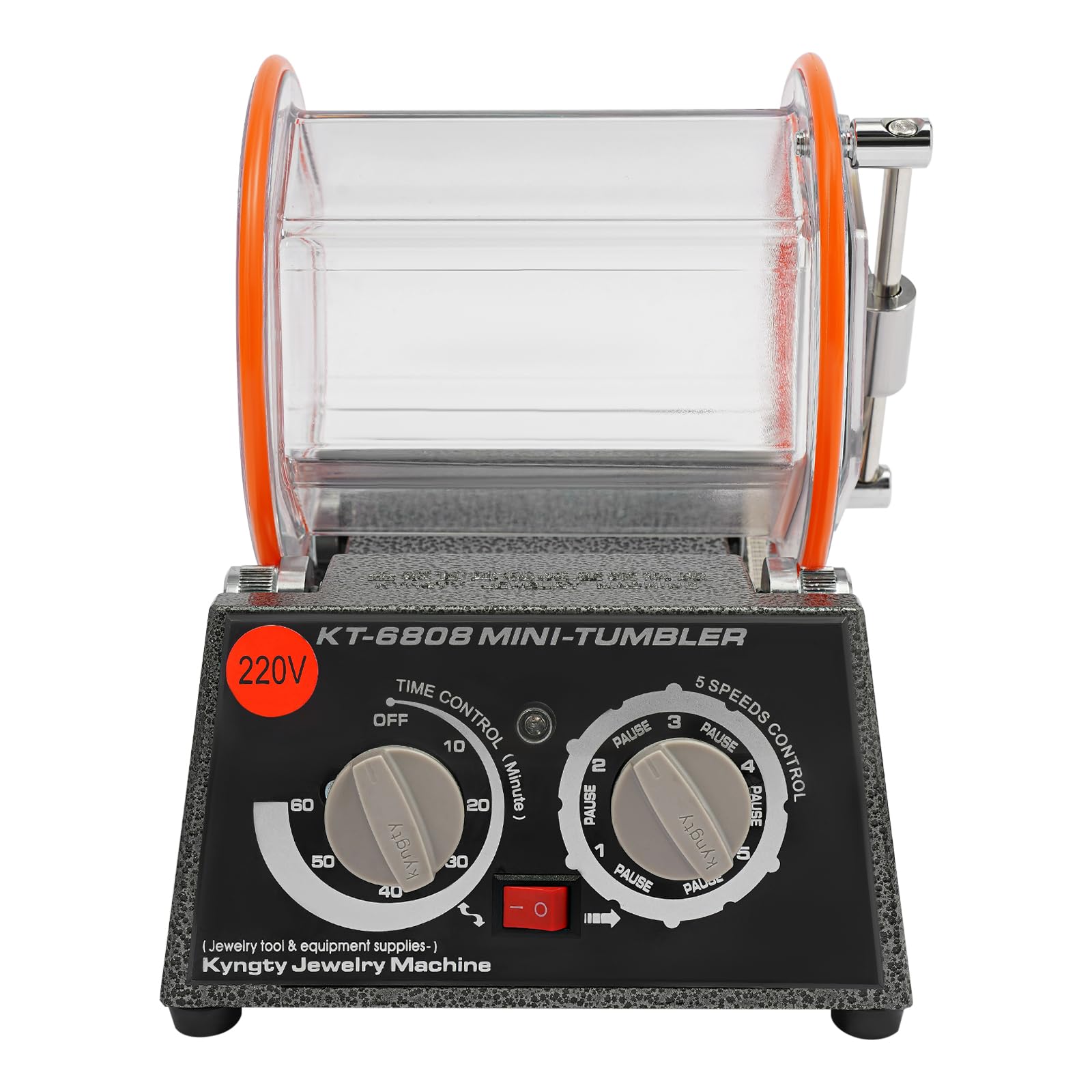 Polisseuse à Tambour 60 W - 5 Vitesses (500-3000 Tr/min) Avec Minuterie - Pour Bijoux, Pièces De Monnaie, Petit Métal