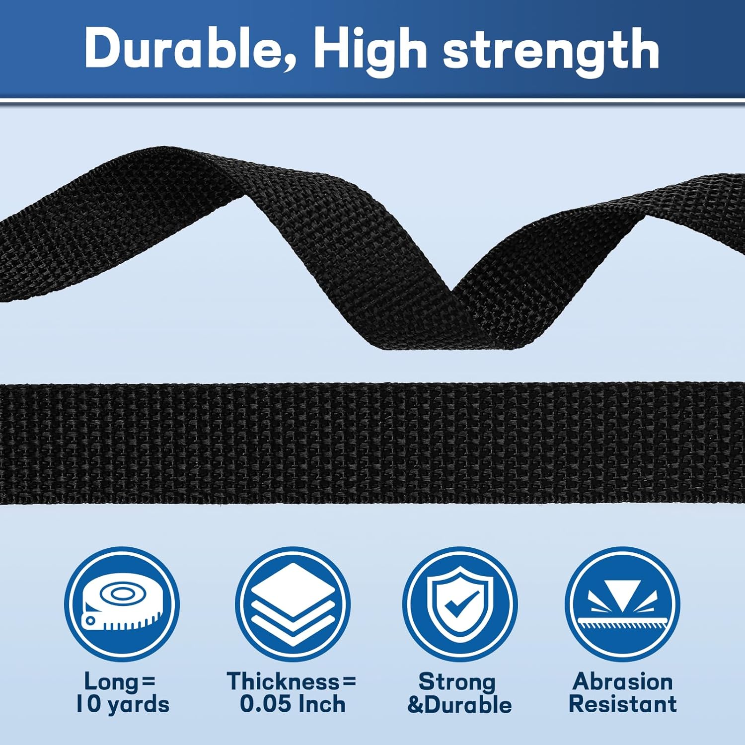 3/4" Buckles and Straps Set: 10 Yards of Thick Nylon Webbing, 10-Pack Quick Side Release Adjustable Plastic Buckles, 20 Tri-Glide Slide Clips 10 Metal D Rings (3/4 Inch Combo Set) - Image 5