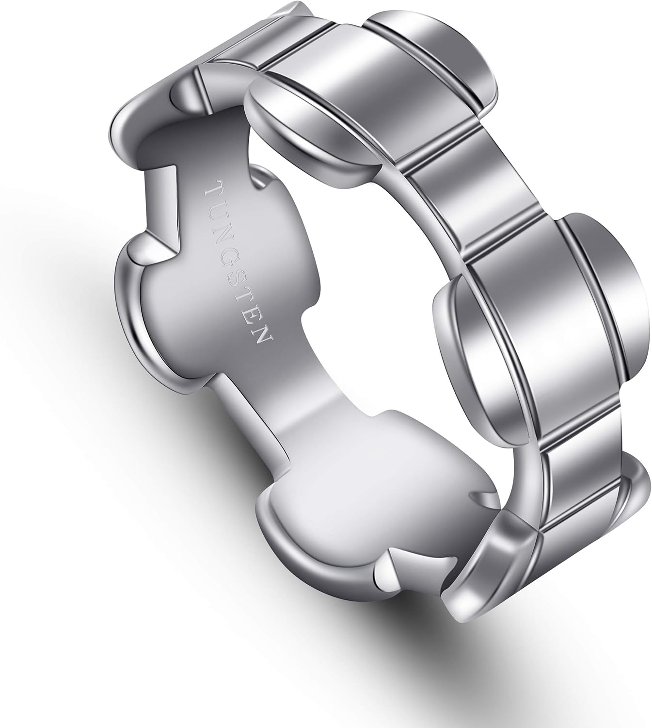 Urban Jewelry Stylish Solid Tungsten Metal Wedding Engagement Ring Band for Men