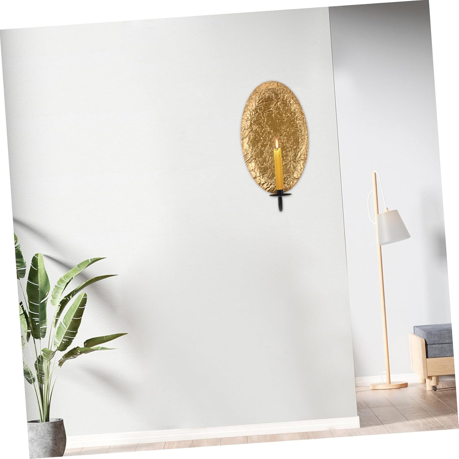 Modern Metal Wall Candle Holder Gold Wall Decor Living Room Decorative Sconce