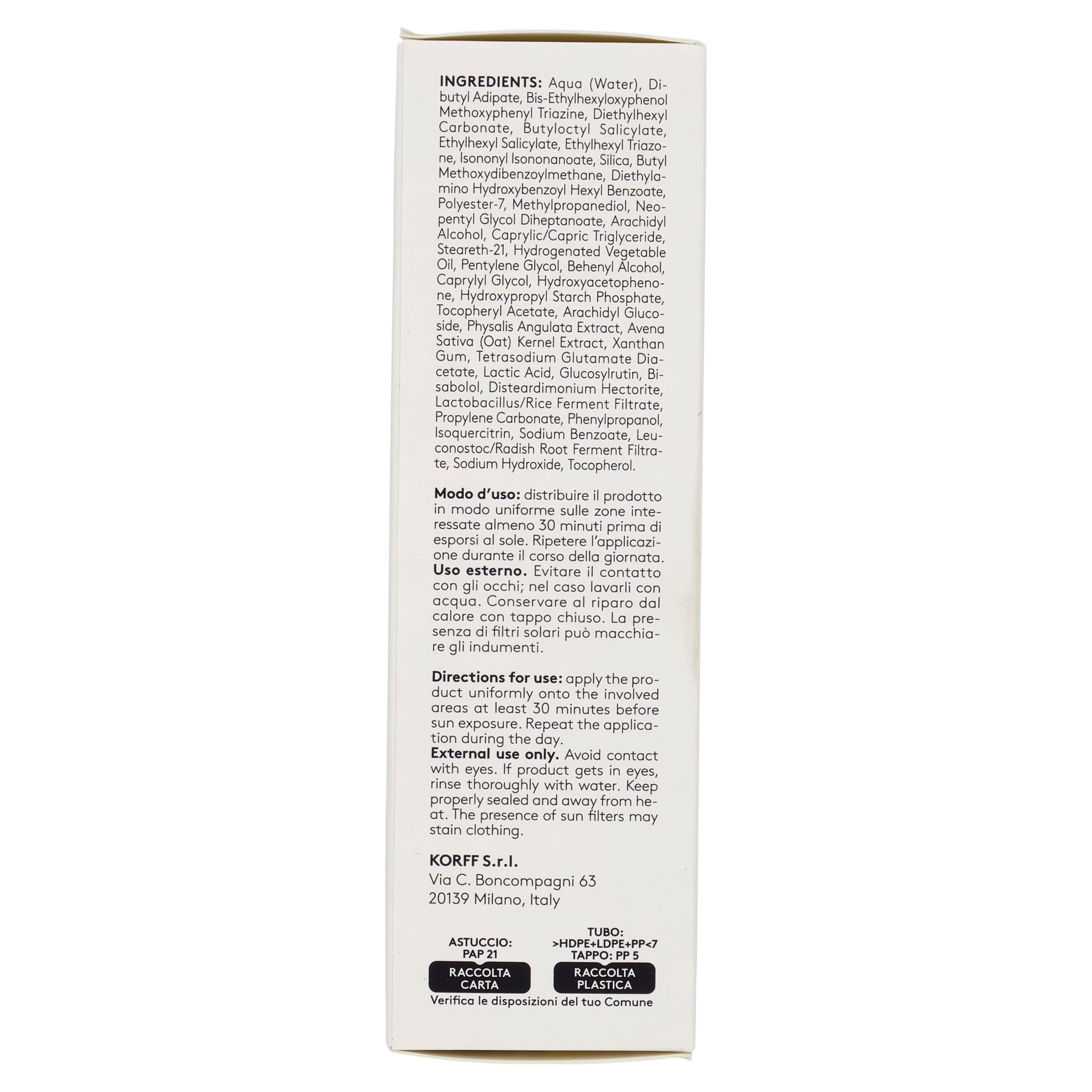 Korff Sun Repair Fluido Viso Lenitivo SPF 50+, Protezione Molto Alta, Lenitivo Istantaneo, Texture Leggera, Senza Tracce Bianche, Adatto a Pelli Sensibili, Confezione da 80 ml