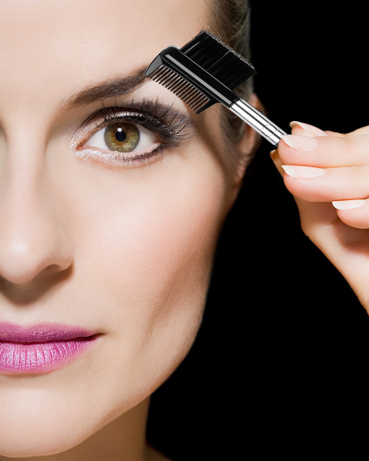 Eyebrow Grooming Suit Kits - 13 PCS Stainless Steel Eyebrow Scissors Utility Tools, Professional Eye Brow Groom Set with Mirror, Eyebrow Tweezers, Shaping Razor, Pen, Brush, DIY Shape Card (BLACK) : Beauty & Personal Care