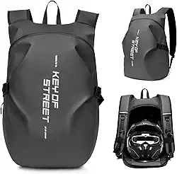 Mochila para Motociclista 40L Impermeável - Capacete Integrado, Grande Capacidade e Resistente à Chuva da Amazônia"