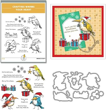 Christmas Clear Stamp Set Reusable Clear Silicone Stamps with Pumpkins, Skulls, Bats, Santa Claus and Holiday Designs for Cards, Scrapbooking, journaling and DIY templates Christmas Bird