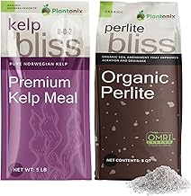 Perlite Bliss (8 Qts) + Kelp Bliss (5lbs) - Organic Perlite for Plants & Kelp Meal Fertilizer - Horticultural Perlite for Gardening - Kelp Fertilizer for Plants - Garden Soil & Potting Soil Mix