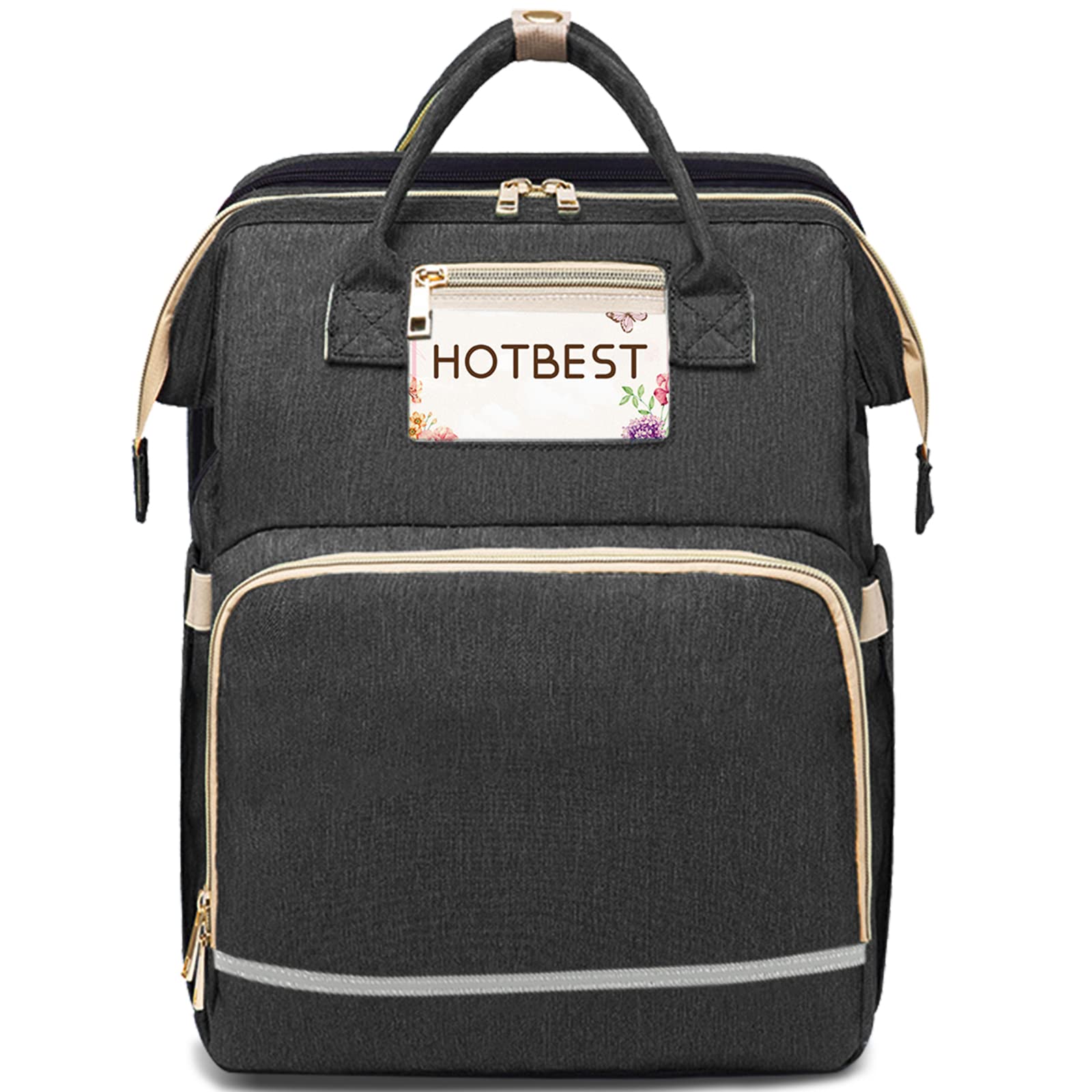 HOTBEST Diaper Bag Backpack, Diapers Bags, Multifunction Waterproof Travel Essentials Bag with USB port, Newborn Registry Shower Gifts,Unisex and Stylish(Black)