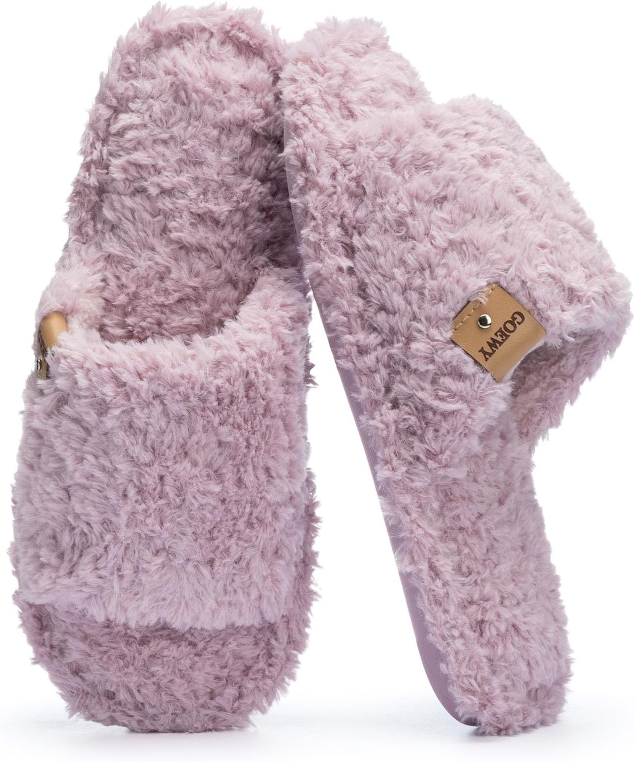 Soft Women's Slippers with Memory Foam - Cuddly Open Heel Slippers for Indoor/Outdoor - Non-Slip Sole, Comfortable Trendy Slide as a Stylish Gift for Women Mum Wife