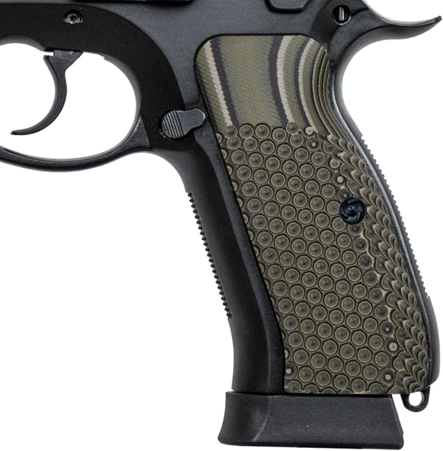 Guuun CZ 75 Grips, G10 SP01 Tactical Grips Full Size Thin, Golf Ball Dimple Texture