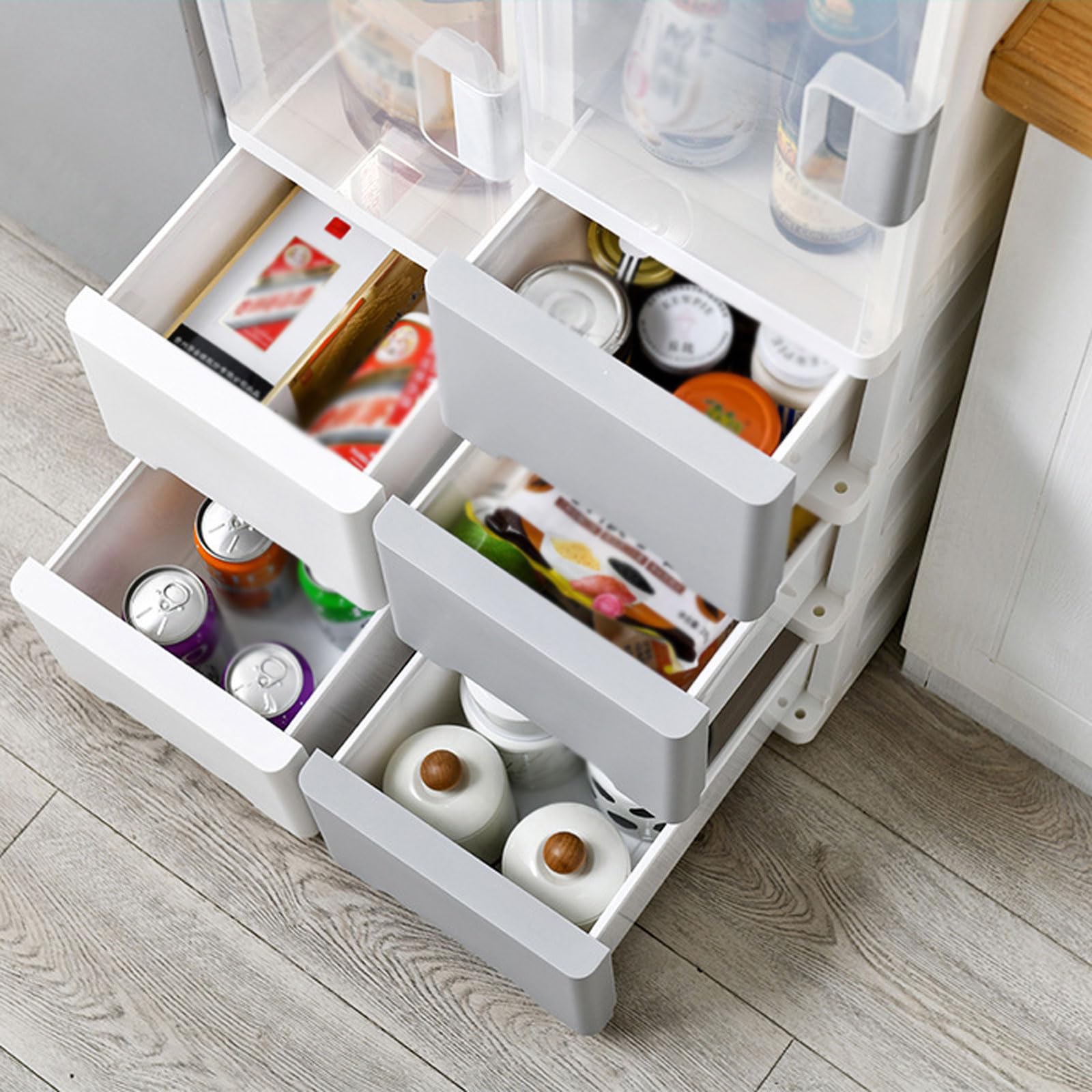 4-Tier Storage Cabinet Bathroom Floor Cabinet - Protege y Organiza Música, Películas, Videojuegos, Colecciones y Memorabilia, Accesorios de Cocina y Baño