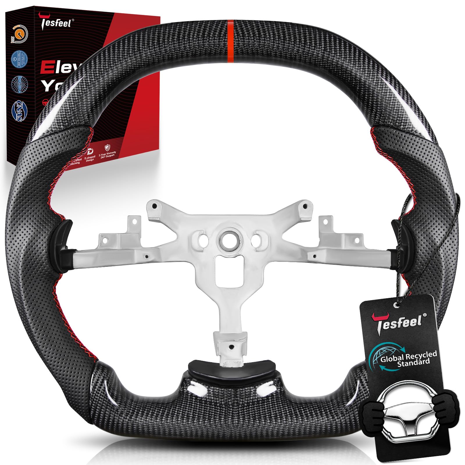 Steering Wheel for Chevy Corvette C6 2006-2011,Real 3K Carbon Fiber