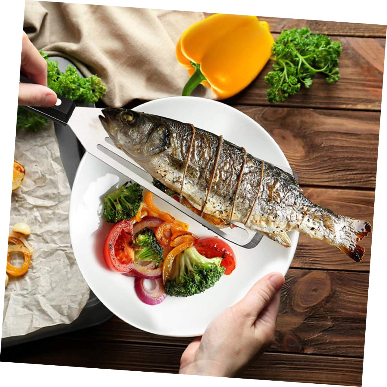 TOYANDONA 4 Sätze Teiliges Spatel Für Grill Und Schwer Belastbar Vielseitig Einsetzbar Zum Wenden Von Fleisch Und Gemüse Spülmaschinengeeignet Küchenhilfe Für Restaurant 2 Stück * 4