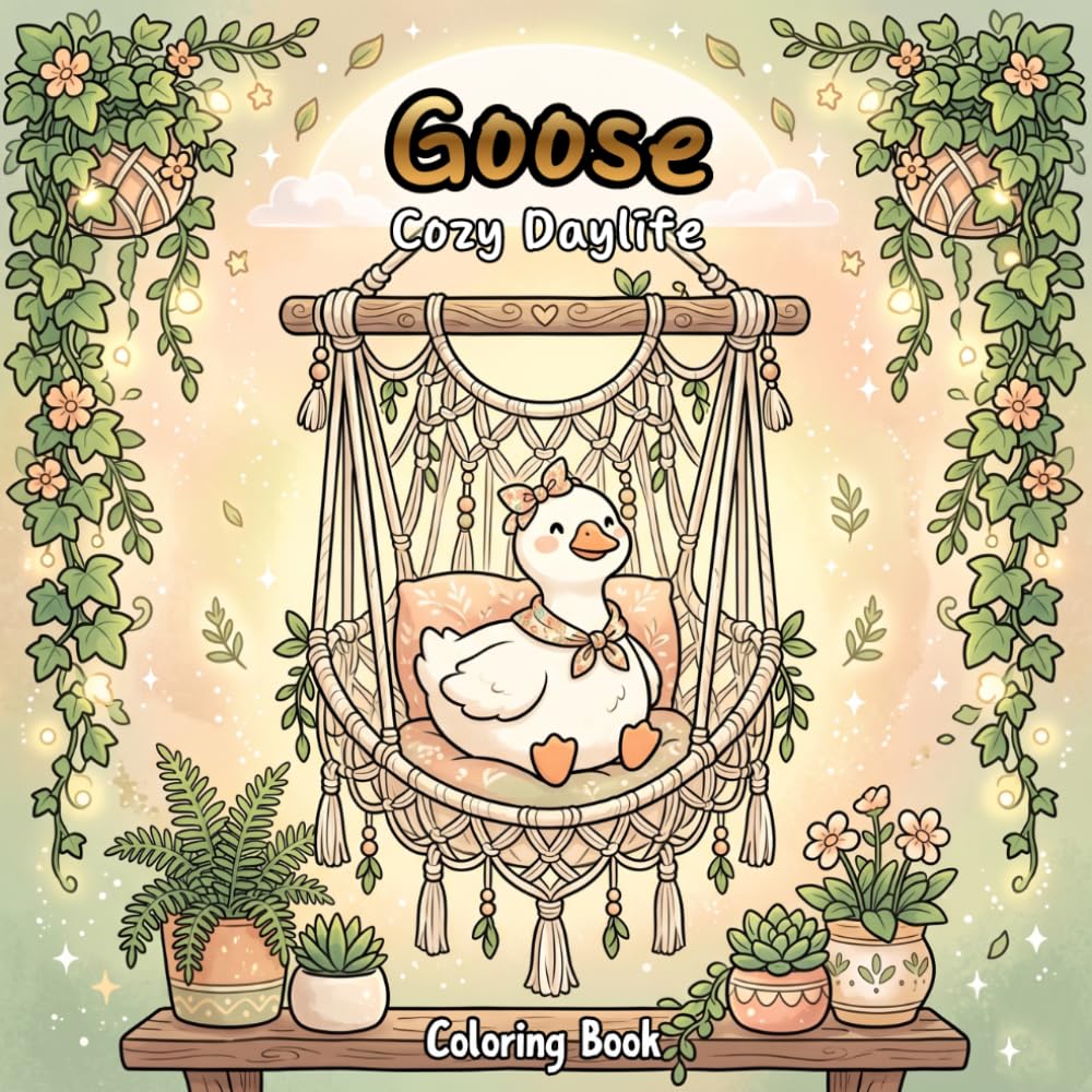 Goose Cozy Daylife: 50 Relaxing Pages For All Ages. Enjoy Simple, Fun Coloring With Adorable Animals, Beach Scenes, And Easy Designs Perfect For Kids And Adults