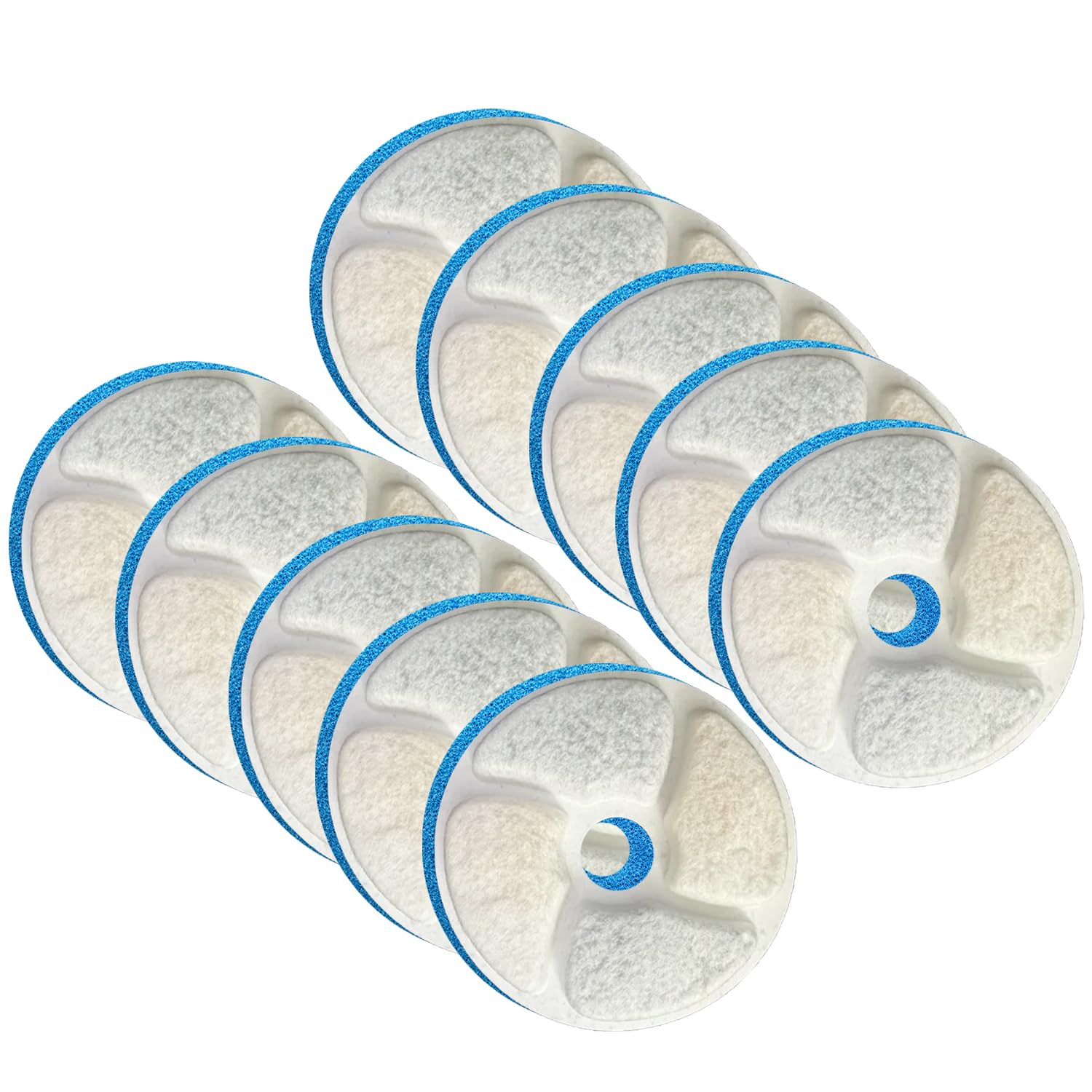10Pack Cat Fountain Filter for MIXOO's 4-Layer Pet Fountain Replacement Filter Round Replacement Cat Filter for Water Fountain for Water Dispenser Drinking