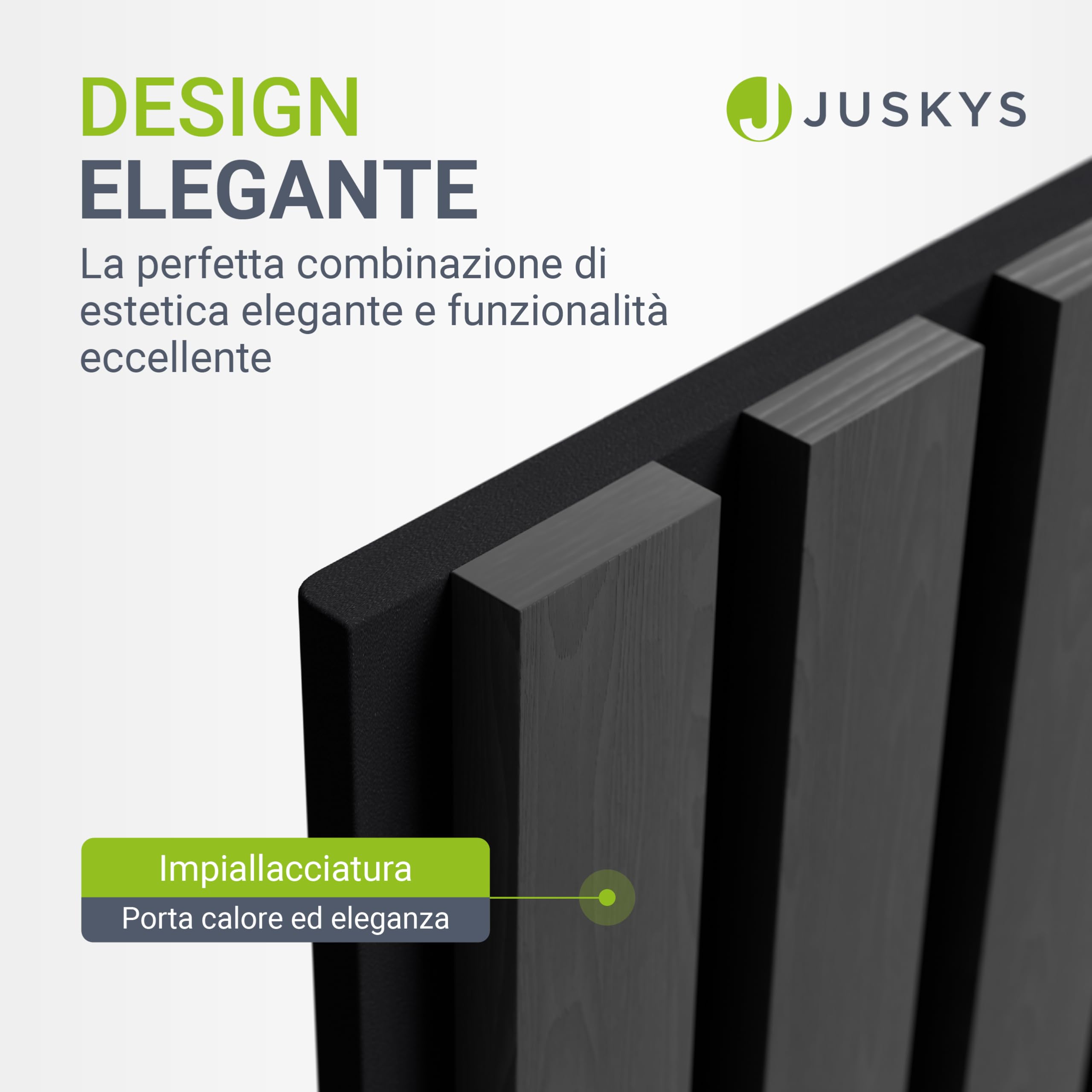 Juskys Pannelli acustici da Parete, Set da 4, 120x60 cm, 2,88 m², riduce eco e rumore - Grigio scuro