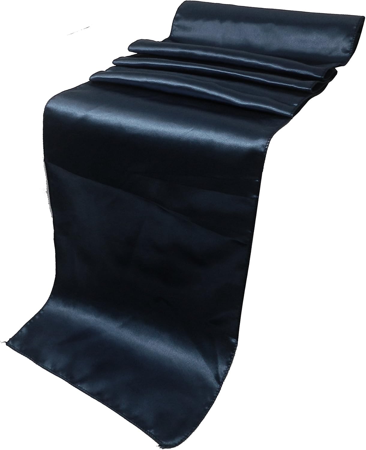 ELINA'S Pack of 10 Wedding 12 x 108 inch Satin Table Runner Wedding Banquet Decoration (10, Navy-Blue-2)
