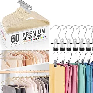 HOUSE DAY Velvet Hangers 60P & 20P Leggings Organizers Hangers Clips