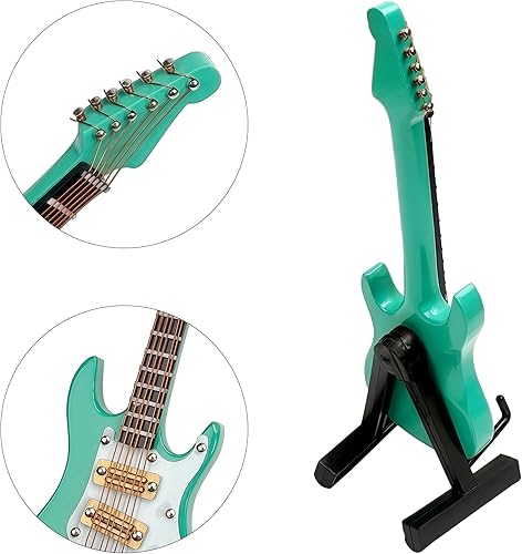 Miniatura 29 de Guitarra en miniatura con soporte y estuche, 5.1 in Mini 6 Cuerdas Marrón Guitarra Clásica Instrumentos Musicales Miniatura Modelo de Guitarra