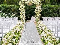 Vista 61 de ShinyBeauty Pasillo de Lentejuelas Negras Brillantes de 2 pies x 15 pies Alfombra Brillante para Bodas, Graduaciones, Fiestas, Alfombra Negra