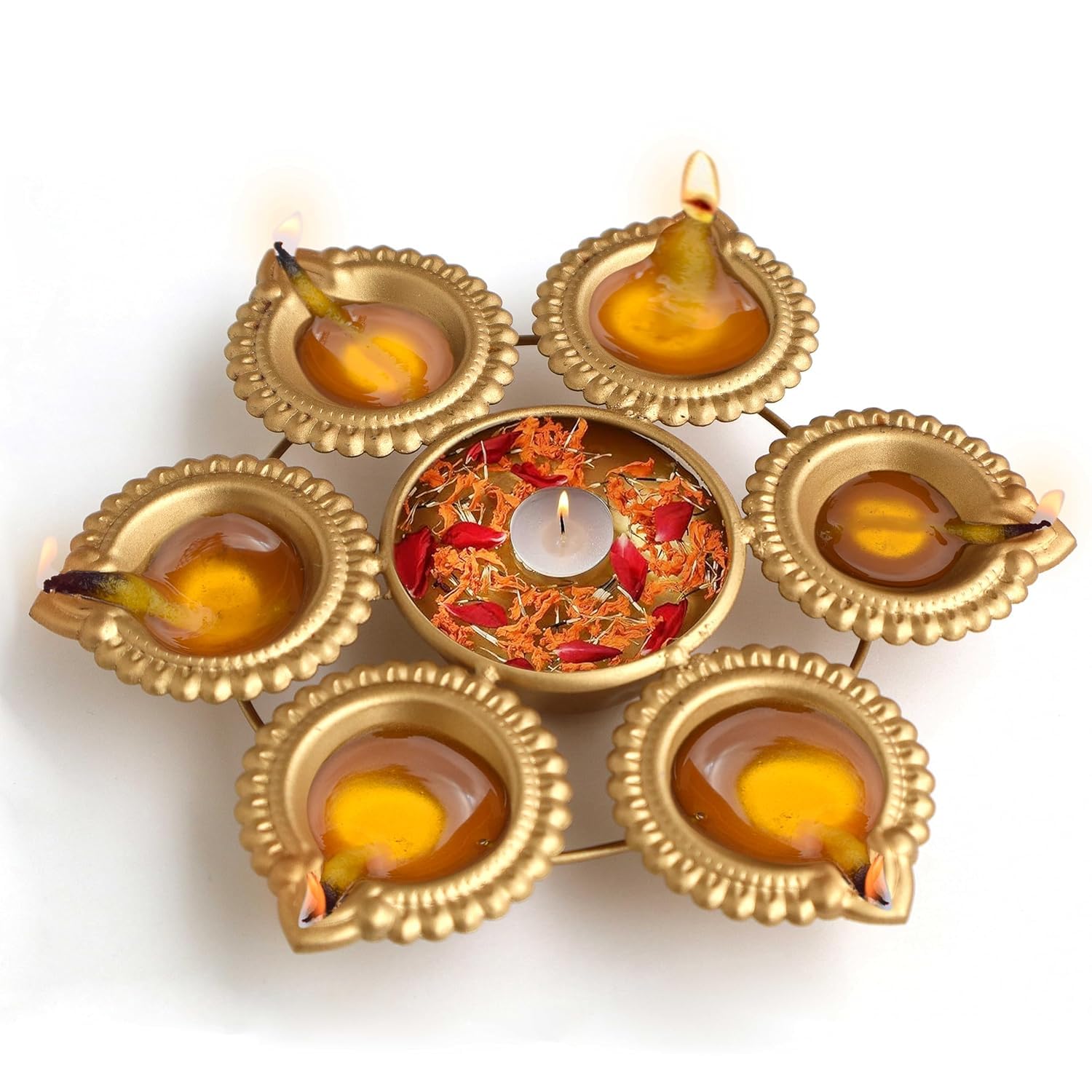 SAH Diya Shape Decorative Bowl for Home Decor Flowers and Tea Light Candles Stand Holder Table Decor Centerpiece for Diwali/puja/Ganesh chaturthi/Wedding/Navratri/Corporate Gift (Diya Round 6) (B0DG5VVCBS) Amazon Price History, Amazon Price Tracker