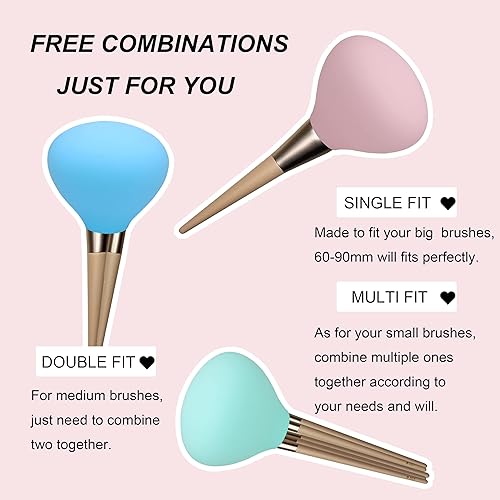 Miniatura 5 de Fundas para brochas de maquillaje, paquete de 4 soportes reutilizables para viajes, estuche organizador de silicona para almacenamiento de