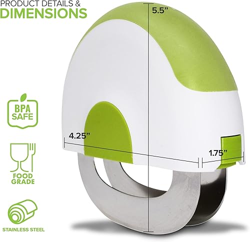 Miniatura 2 de EXULTIMATE Cuchillo mecedor Mezzaluna para picar a mano para ensalada, alimentos, verduras, hierbas, ensalada, nueces, cuchillo para picar