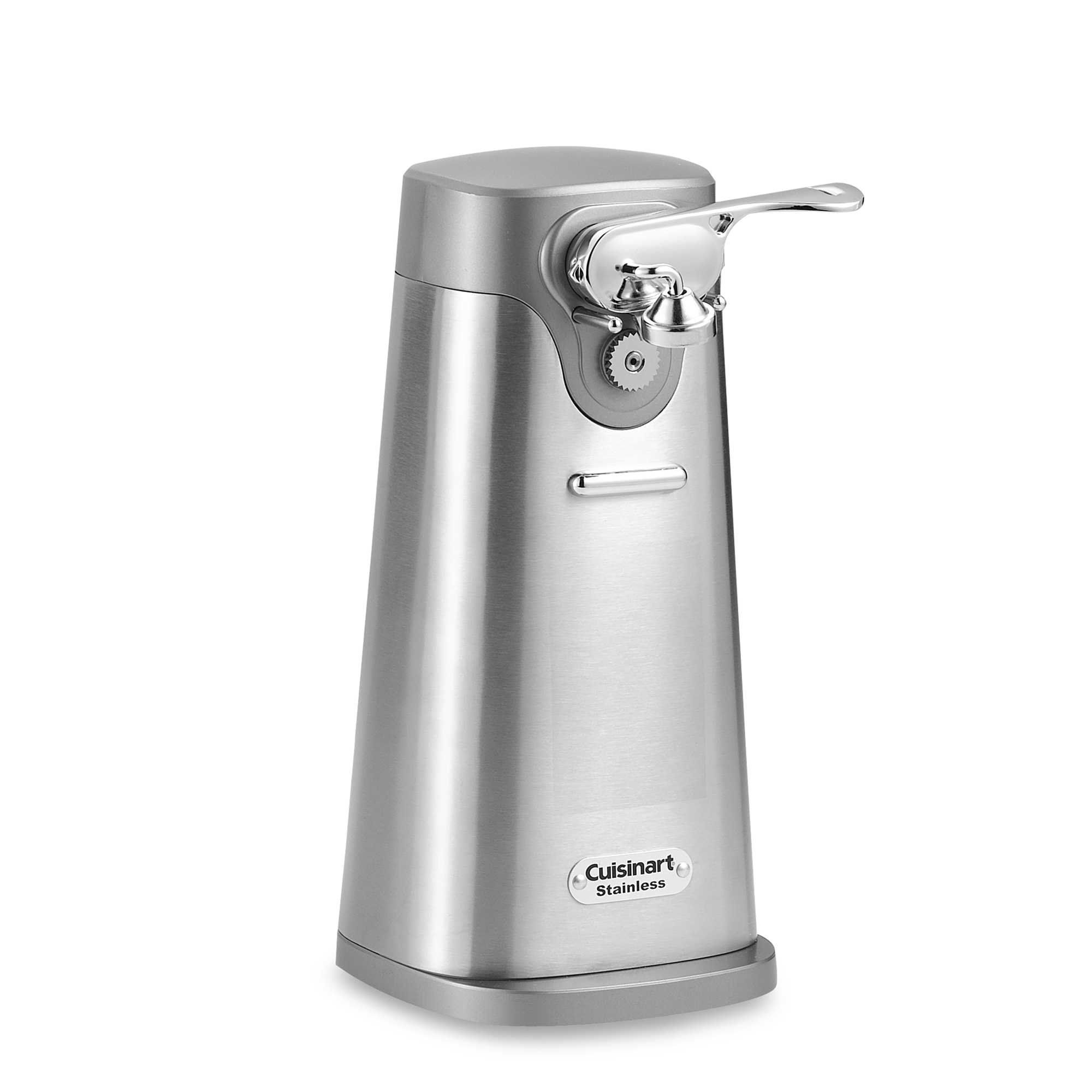 cuisinart sco-60 deluxe electric can opener, quality-engineered motor system allows you to open any size can, stainless steel