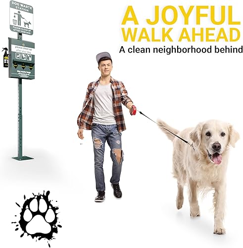 Miniatura 9 de Mini estación de basura para mascotas, incluye 600 bolsas de excremento de perro, estación de basura original que brilla en la oscuridad y letrero
