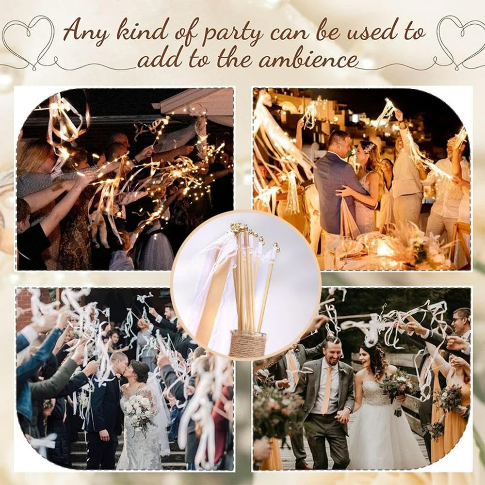 10-200 Uds varitas con Cinta Hada de Palos para Bodas Guirnalda de Luces LED con Campanas Que Brillan en la Oscuridad Palo de Encaje para Fiesta de cumpleaños de Boda