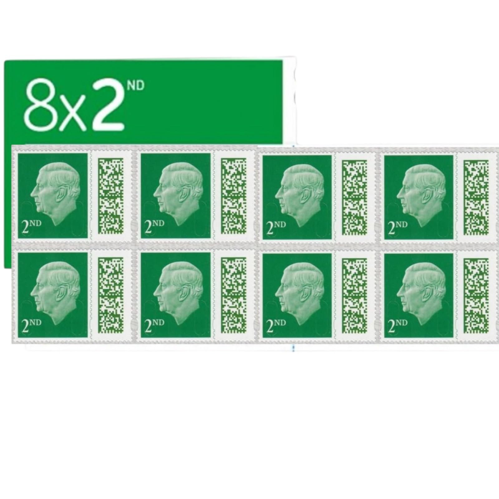 8 x 2nd Class Standard Postage Stamps, Self Adhesive Barcoded Stamps