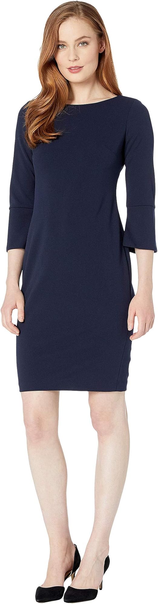Calvin Klein Split Sleeve Sheath Dress Blue 14 Amazon.co.uk Fashion