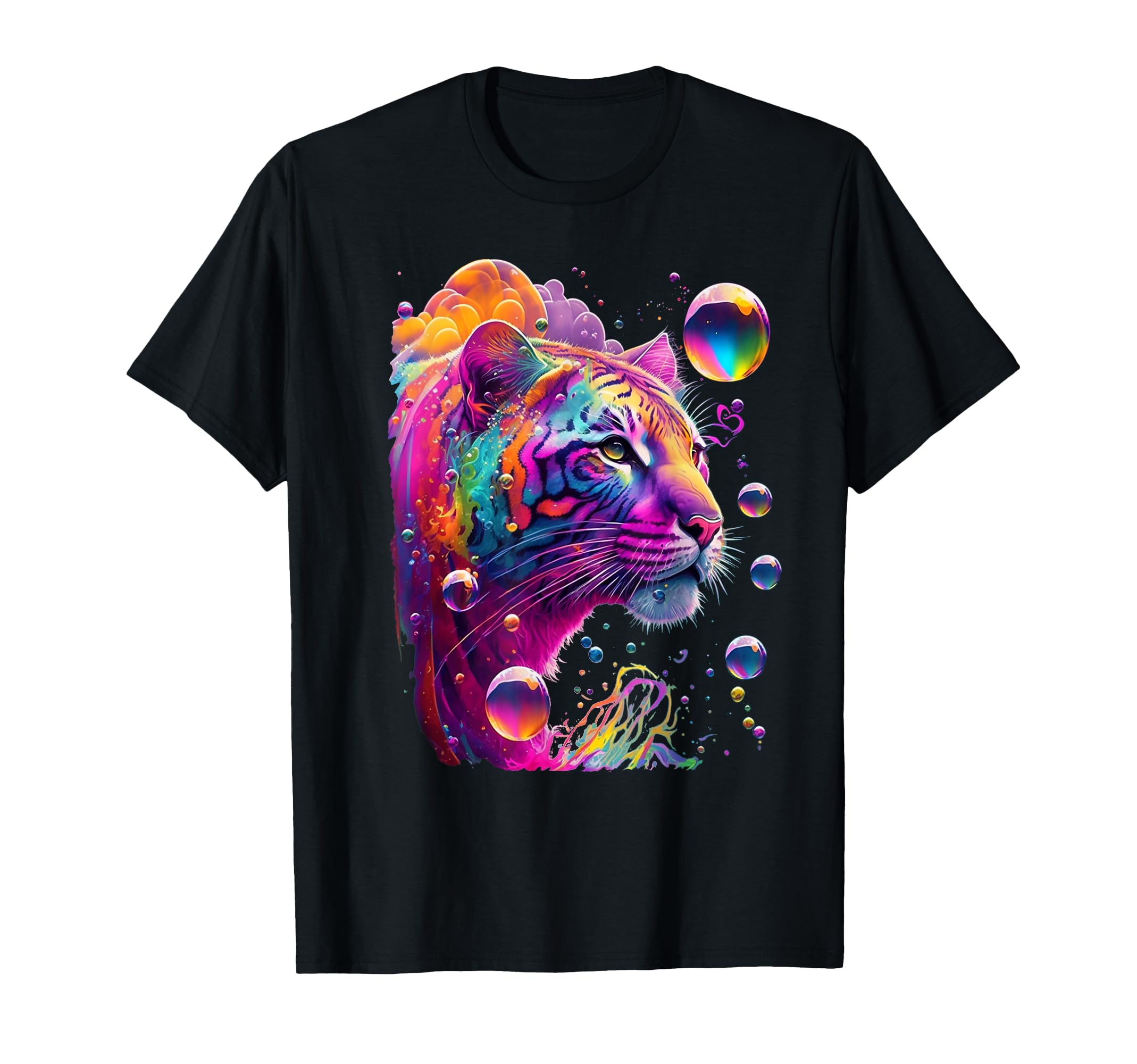 Colorful Rainbow Tiger Graphic T-Shirt