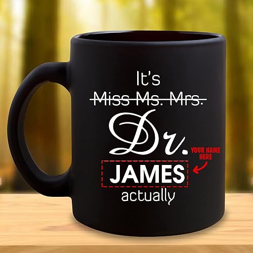 Miniatura 9 de BECHUSKY Taza con texto en inglés "It's Miss Ms Mrs Dr Realy", regalos de doctorado, graduación de doctorado, estudiantes de medicina, compañeros de